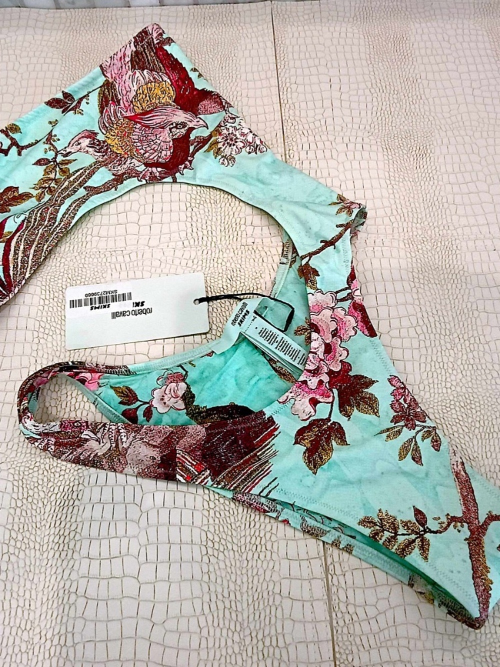 RARE NWT ROBERTO‎ CAVALLI X SKIMS STRAPLESS MONOKINI IN FAGIANELLA PRINT SIZE M - Picture 6 of 8